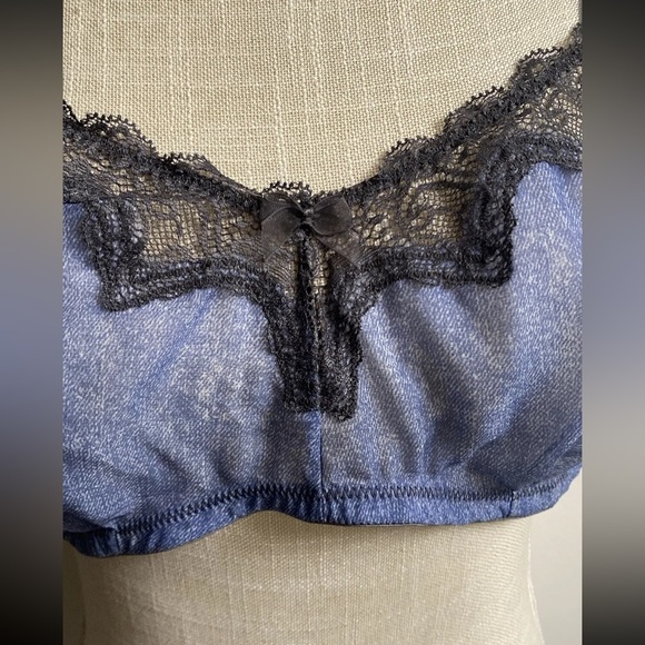 Savage x Fenty NWT Blue Denim Gray Lace Chiffon Bralette Size XL  Wireless Sexy - Picture 5 of 9